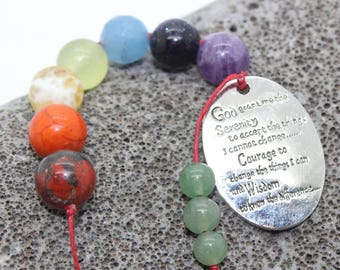 Affirmation Beads, Serenity Prayer Chakra Affirmation Beads - Chakra Affirmations, Reiki, 7 Chakras, Positive Affirmations, Prayer Beads
