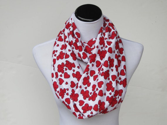 Red Hearts Scarf Valentine Day Hearts Infinity Scarf For Mom