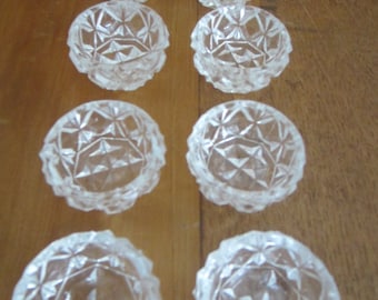 8 Vintage Glass Salt Cellars Antique Glass Salt Cellars Salt Antique Dining Vintage Dining Cut Glass Salt Holders Dining Decor