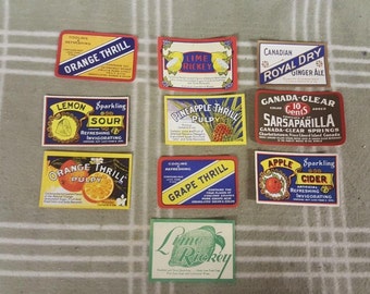 Vintage soda labels | Etsy