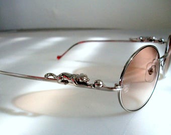 Vintage Cartier style PANTHERE Sunglasses Frame Silver Oval Glasses Made inFrance. For men, women, Clear Lens for your PX. Case, box, cloth.