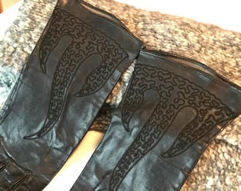 Luxurious Soutache Embroidered Black Gloves