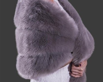 Faux Fur Stole, Bridesmaids White Fur Shawl, Bridal Shawl, Wedding Fur Shawl, Fur Wrap, Ivory Fur Bridal Wrap, Winter Wedding, Wedding Shawl