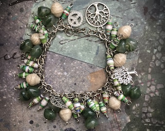 Handmade paper bead bracelet, OOAK jewelry, Fashion bracelet, Chic bracelet, Accessories, Item 202