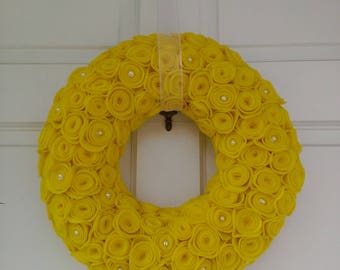 Yellow wreath, yellow rose wreath, rose wreath, spring wreath, summer wreath