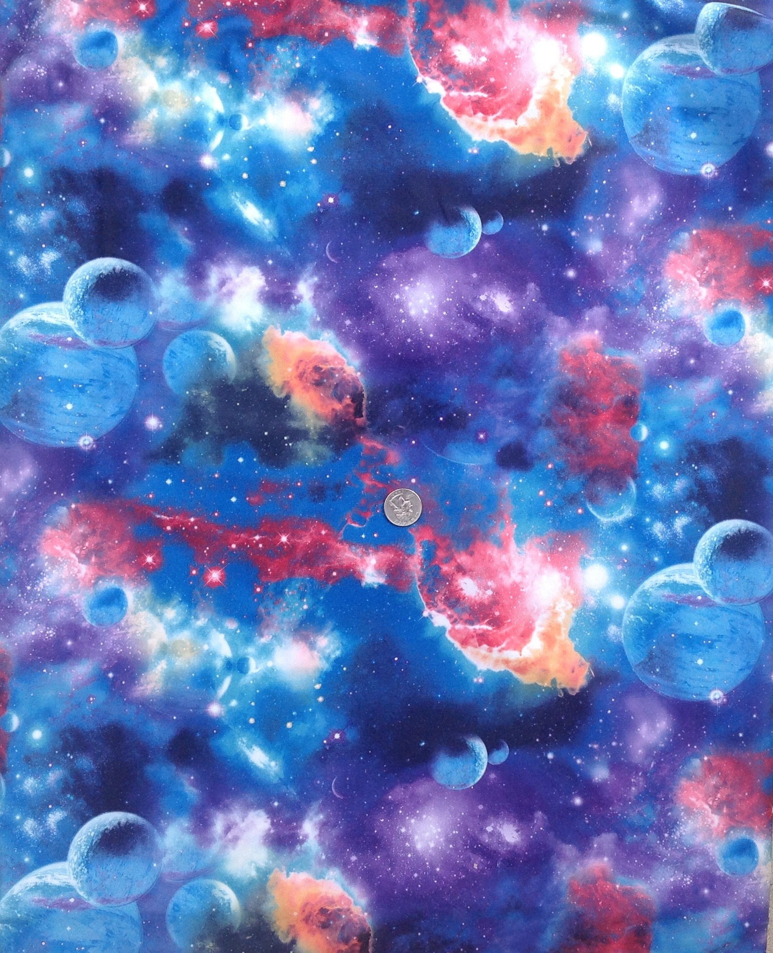 REMNANT SALE high quality spandex stretch blue galaxy print fabric from ...