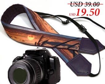 Camera Strap. Beach Camera Strap. Sunset camera strap. Camera accessories. Photographer gift.