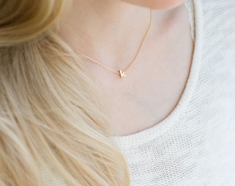 Dainty Initial Necklace, Gold Lowercase Initial, Silver Lowercase Letter Necklace, Gold Name Necklace, Personalized Initial Necklace, Gift