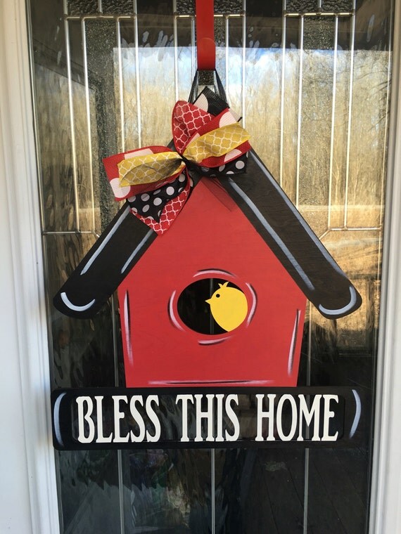 Birdhouse door hanger birdhouse spring door hanger bird