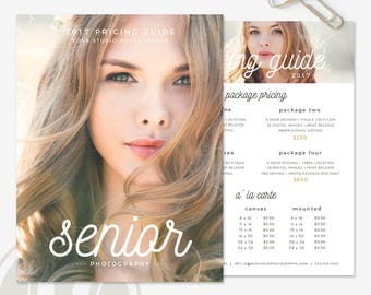 Photo Price List - Senior Photography Pricing Template, Senior Photography Pricing Guide, Senior Photographer Price Sheet, Price Guide List