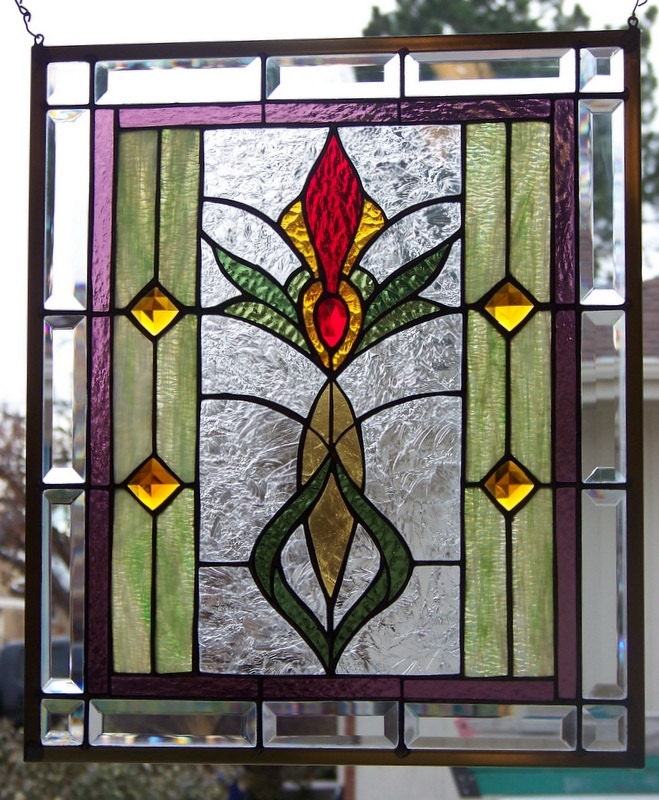 Stained Glass Window Hanging 21 X 18 by StevesArtGlass on Etsy