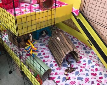 Custom made to order 5x2 with 2x2 loft c&c cage liners with wadding (guinea pigs - cage not included)