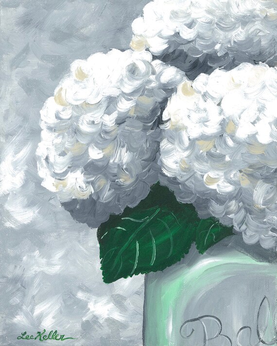 Hydrangea in Mason Jar canvas art print canvas art print from