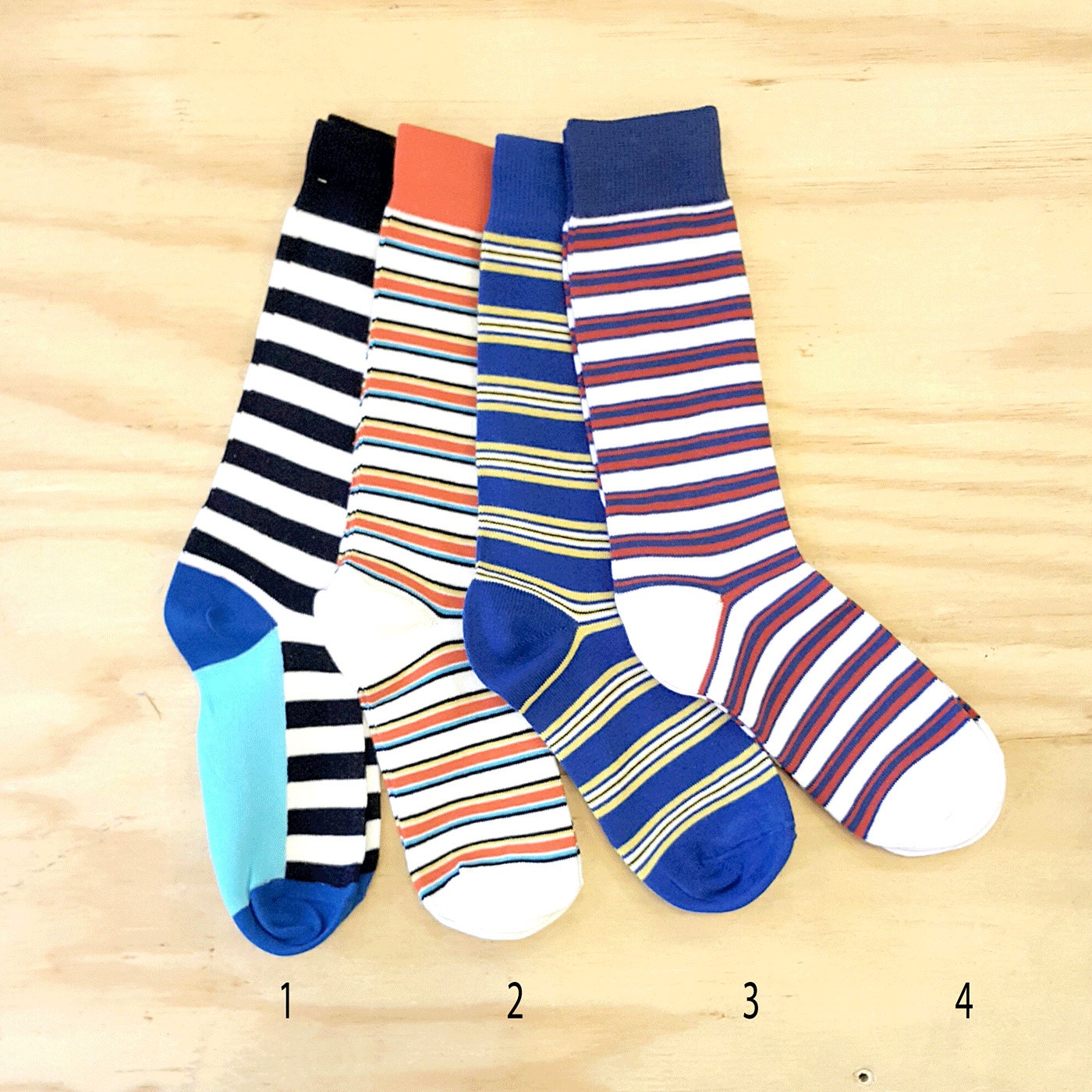 Bamboo Mens socks cool socks funny striped sock by TIENDADIONEA