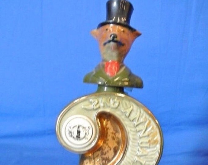 Storewide 25% Off SALE Vintage Original Jim Beam Liquor Decanter Featuring The 2nd Annual Convention In #2 Shape With Bear Wearing a Top Hat