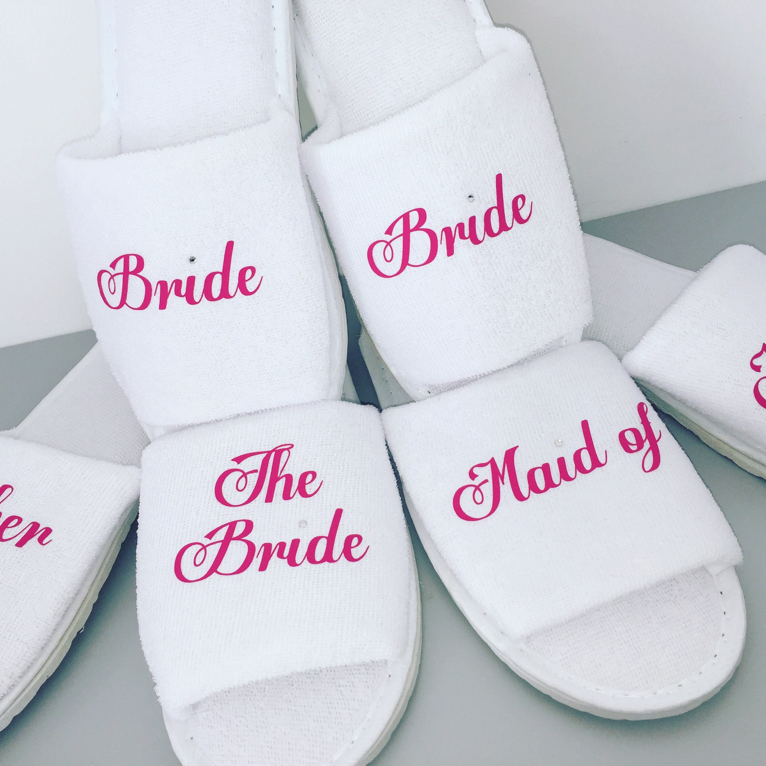 Bride slippers bridesmaid gift personalised slippers