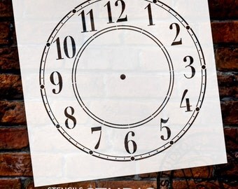 DIY Clock - Schoolhouse Clock Stencil - Select Size - STCL179 - by StudioR12