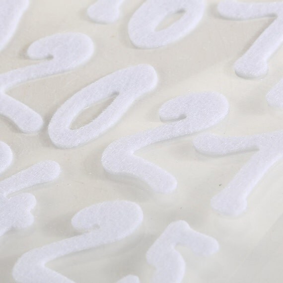 123 Self Adhesive White Felt Numbers Stick On Craft Numbers