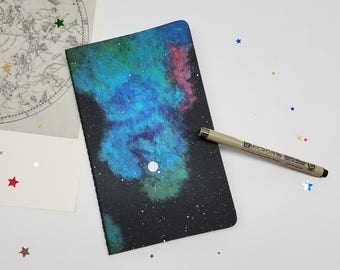 Moleskine Space Painted Sketchbook Journal Stars Nebula Galaxy