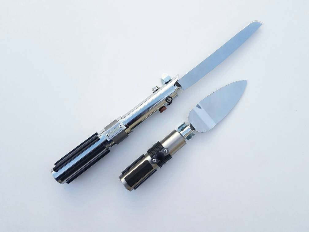 Lightsaber Cake Knife Set by SaltLakeSaberCo on Etsy