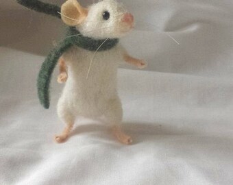 PDF PATTERN FILES Little white mouse Needle Felt Kit - intermediate - The Wishing Shed