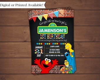 Sesame Street Invitation, Elmo Invitation
