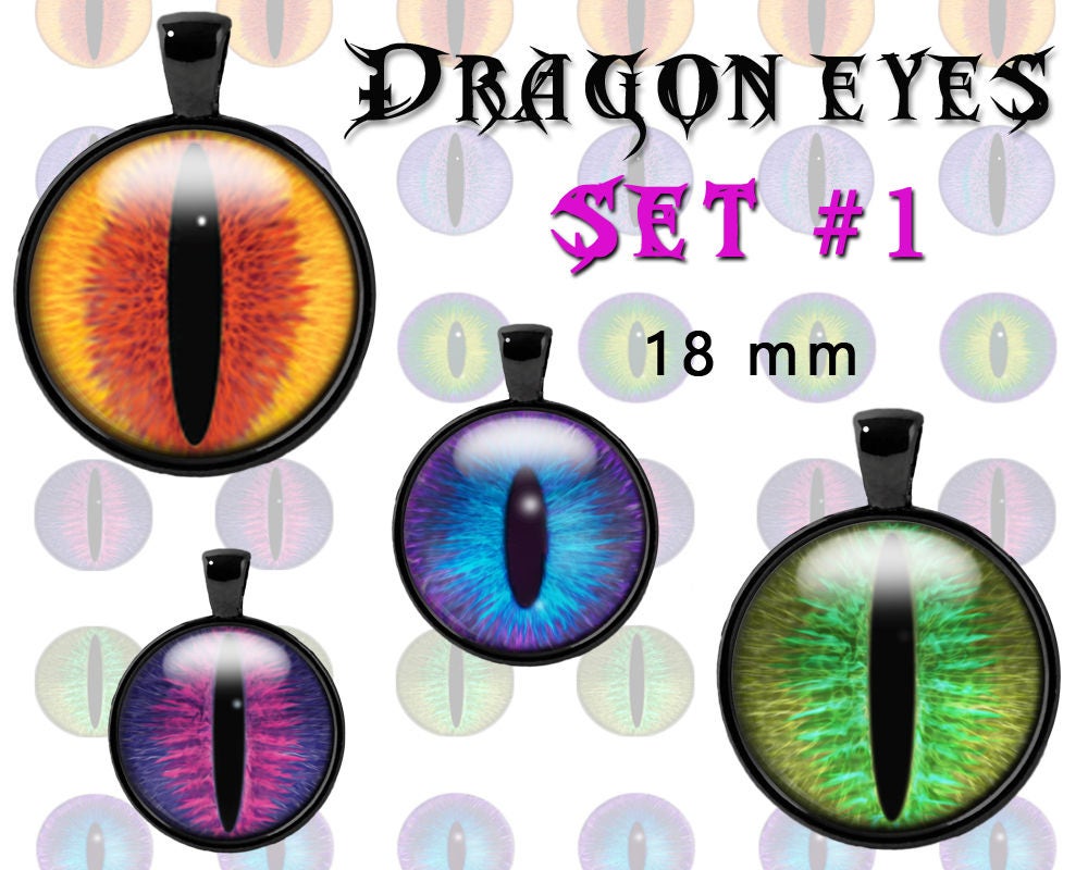 Printable Dragon Eyes 18 mm Digital Collage Sheet INSTANT DOWNLOAD ...