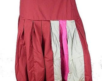 SKIRT large size maxi Burgundy skirt, cotton long skirt, size 48 to 58