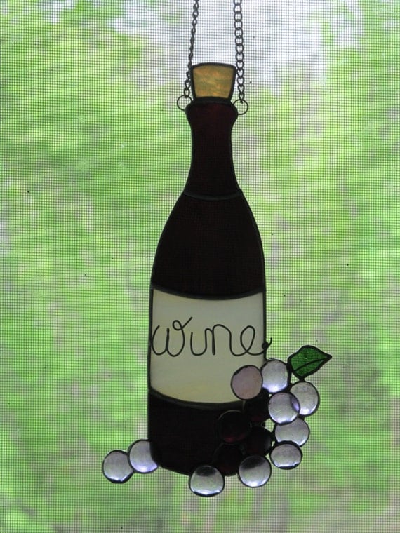 Wine Bottle Stained Glass