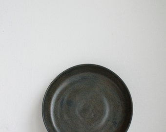 Ceramic Plate, Black and Brown, Stoneware