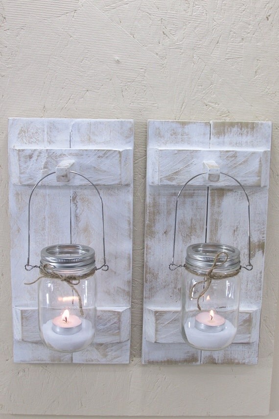 Wood Candle Holder Farmhouse Decor Rustic Country Wood Wall