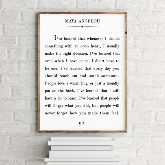 maya angelou quote print custom text print inspirational