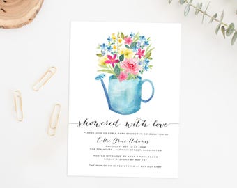 Spring Baby Shower Invitation, Watercolor Floral Spring Baby Shower Invite, Baby Shower Invite, Baby Shower Invitation, Baby Shower Floral