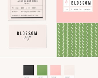 Pre-Made Branding Kit - Logo Design - Business Cards - Pattern Design - Floral Branding