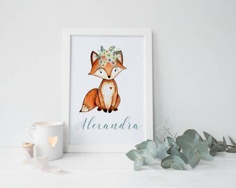 Fox Wall Art woodland wall art | etsy Fox Wall Art woodland wall art | etsy