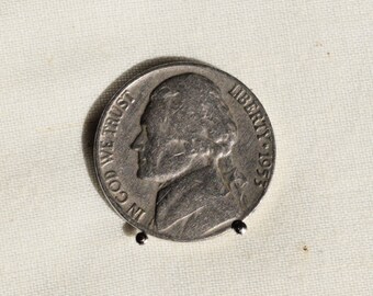 1953 D Jefferson Nickel. Five cent. US Nickel. Nearly 70 years old.