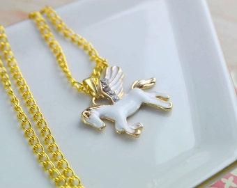 Collier licorne - Bijoux animaux - Collier charms émaillé - Collier pendentif - Collier animal - Cadeau femme - Longueur personnalisable