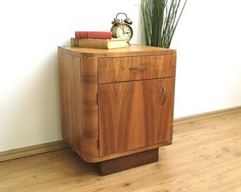 Vintage Nightstand Mid Century Uneven Furniture Wood End Side Table Bedside Coffee Table Vanity Wooden Cabinet Night Stand Chest of Drawers