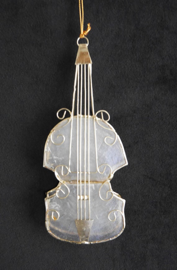 capiz shell violin christmas ornament 3 d sculpted wire tree capiz shell violin christmas ornament 3 d sculpted wire tree