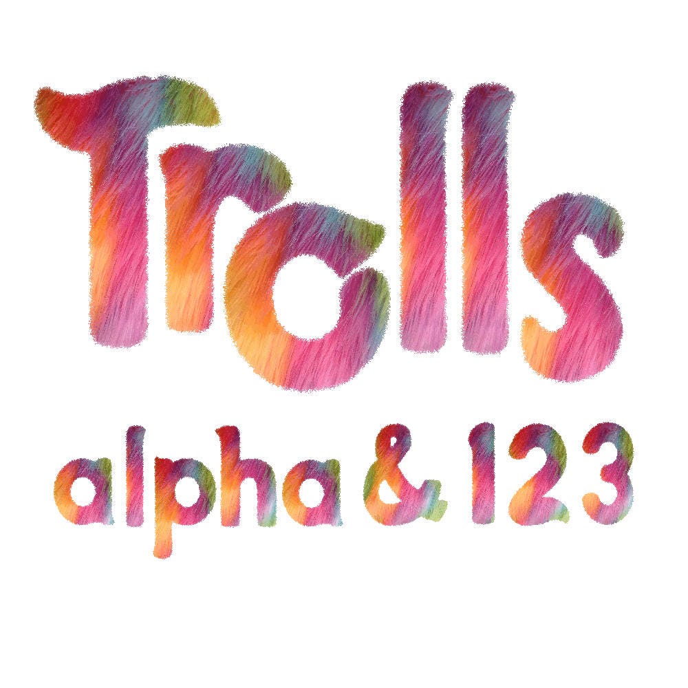 Trolls hair full alphabet Trolls clipart Trolls alphabet Trolls Digital
