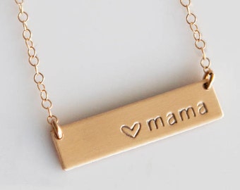 Mama Bar Necklace/Nameplate Necklace/Mothers Day Gift /New Mom Gift/Gold Fill/Sterling Silver/Gold Bar Mama Necklace/Gold Mama Necklace/N290