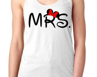 Disney Mrs. Racerback Tank - Bridal Gift - Disney Wedding - Disney Honeymoon - Disney Bride