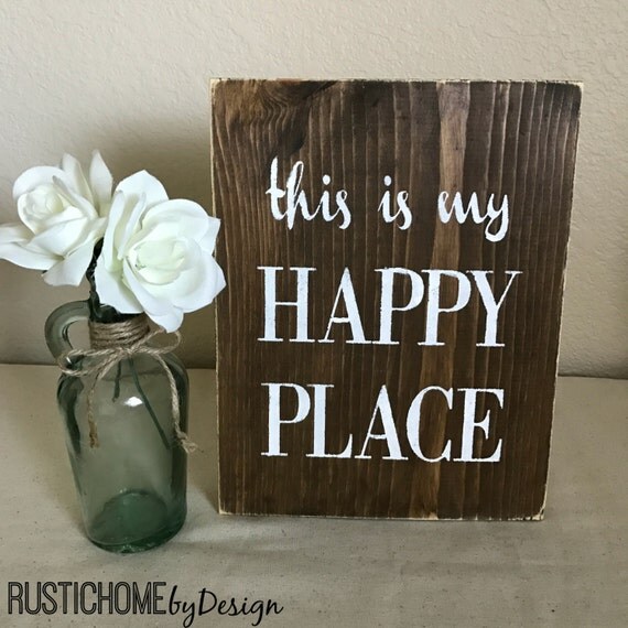 This is my Happy Place Sign Rustic Wood Sign Modern