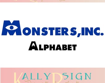 Monsters inc SVG, alphabet letters, svg fonts, monogram fonts, disney svg, disney alphabet, disney monogram svg, monsters inc Party,