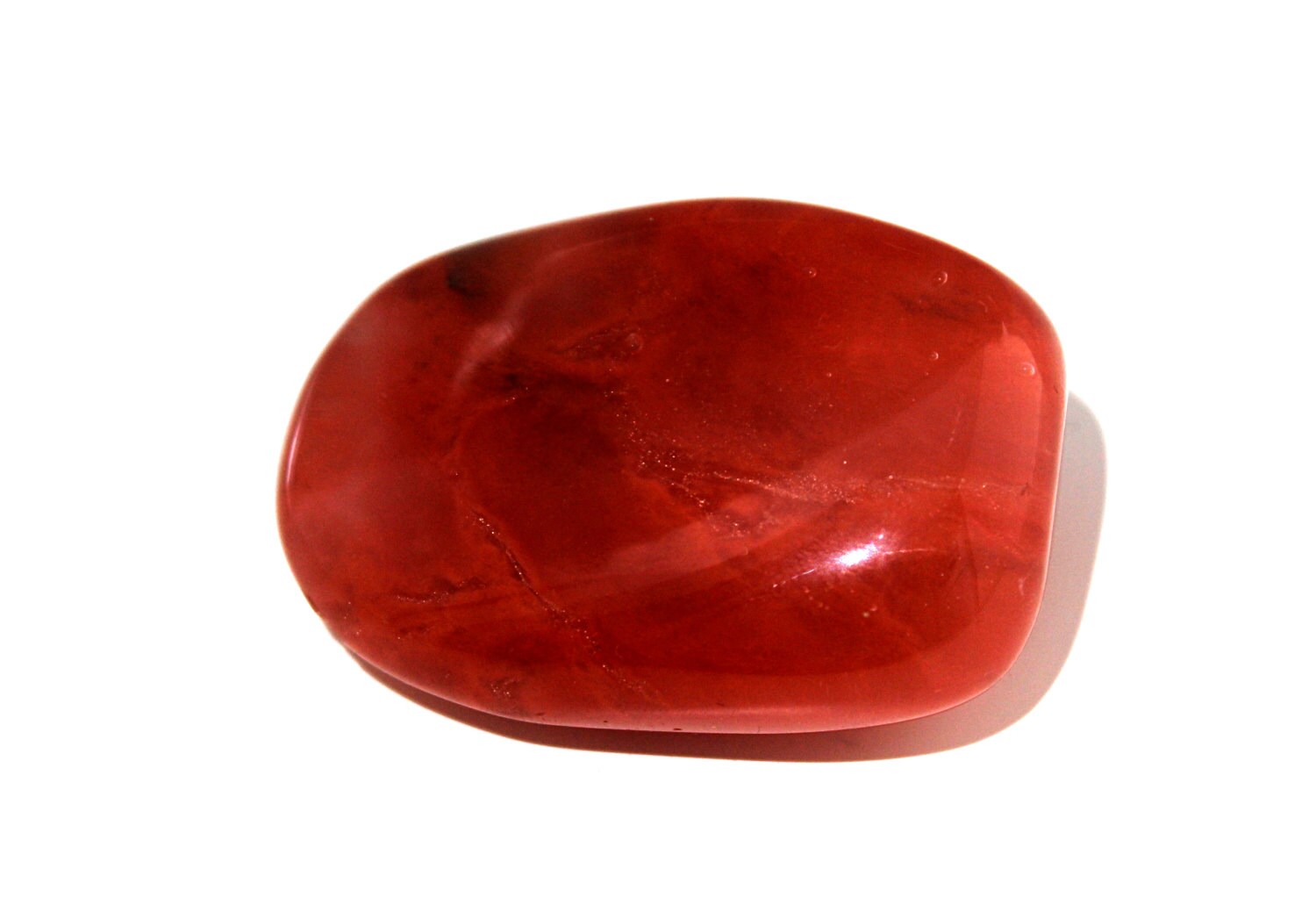 ONE Large Cherry Quartz Tumbled Crystal Man Made Quartz