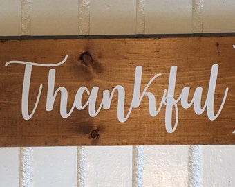 Thankful wood sign | Etsy