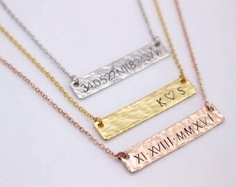 necklace bar hammered necklaces jewelry