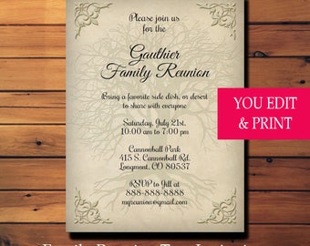 Items similar to Christmas Party Invitation Family Reunion Holiday ...