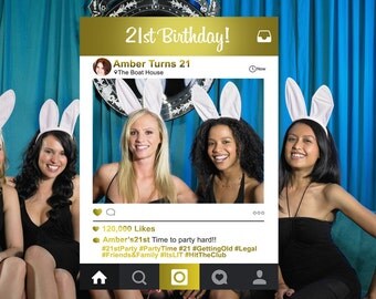 21st Birthday Instagram Photo Booth Frame | 21st Birthday Props | 21st Birthday | Instagram Frames | 21st Gifts | Instagram Cutouts | 21st