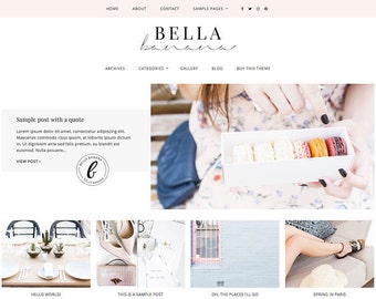 Responsive Wordpress Theme — Genesis Child Theme - Bella Banana — Wordpress Blog Theme — Feminine Wordpress Theme